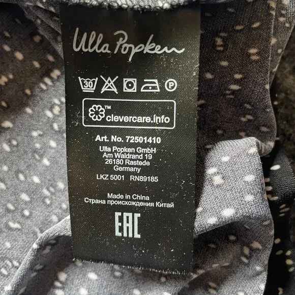 Ulla Popken black with tan and white spots 32/34 Women's Tunic Top poly blend - Picture 6 of 8